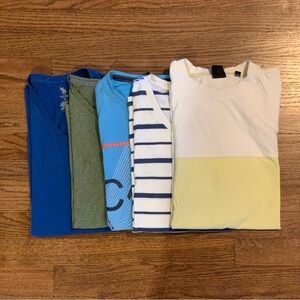 Lot of Five Mens T-Shirts Old Navy Polo Only & Sons Basics Small Yellow Blue